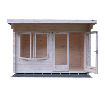 Shire Belgravia 7' 10" x 11' 9" Pent Log Cabin - Premium 44mm Cladding Tongue & Groove