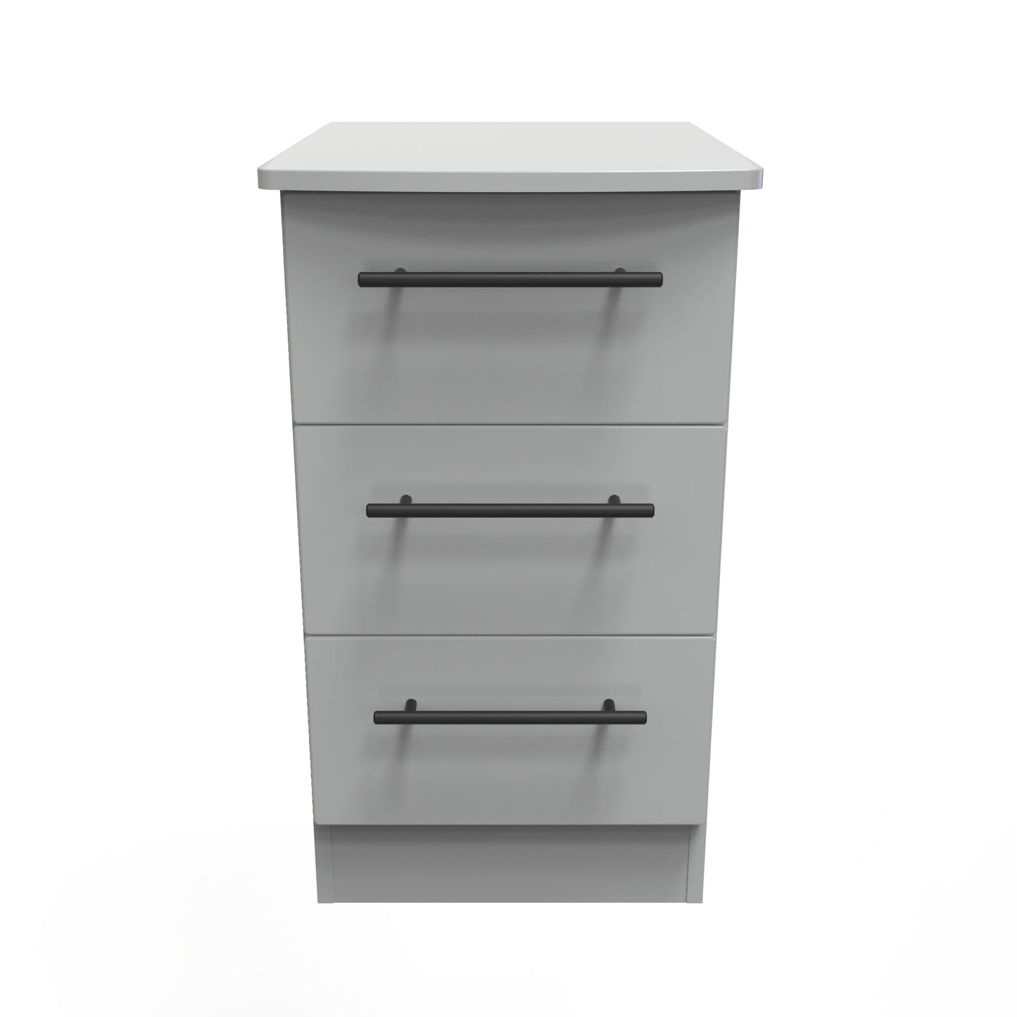 Beverley Bedside Table Grey 3 Drawers 70cm
