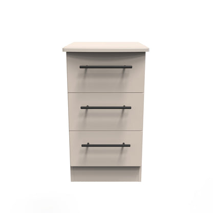 Beverley Bedside Table Off-White 3 Drawers 70cm