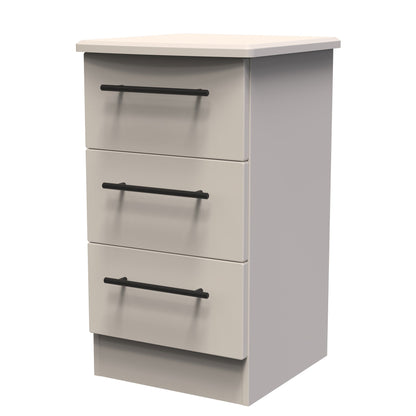 Beverley Bedside Table Off-White 3 Drawers 70cm