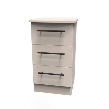 Beverley Bedside Table Off-White 3 Drawers 70cm