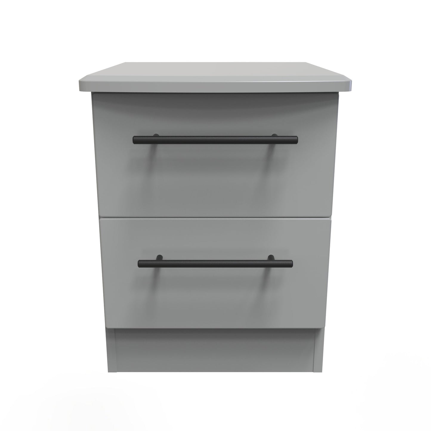 Beverley Bedside Table Grey 2 Drawers 51cm