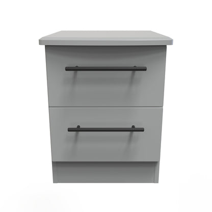 Beverley Bedside Table Grey 2 Drawers 51cm