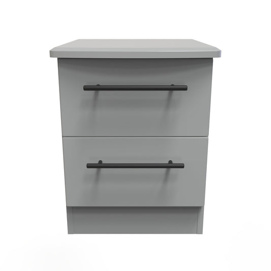 Beverley Bedside Table Grey 2 Drawers 51cm