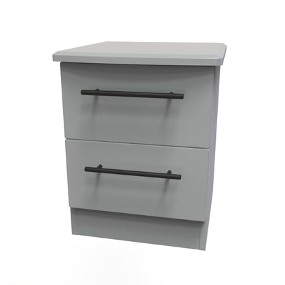 Beverley Bedside Table Grey 2 Drawers 51cm
