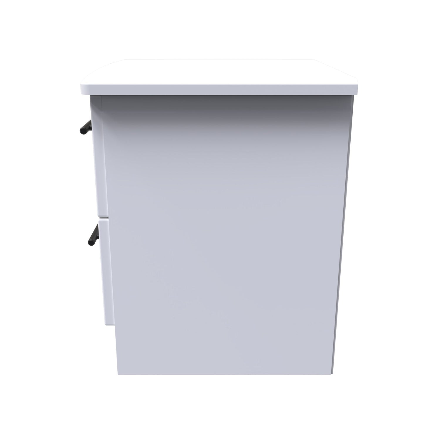 Beverley Bedside Table White 2 Drawers 51cm