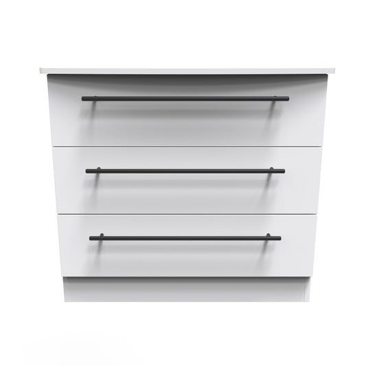 Beverley Chest of Drawers White 3 Drawers 77cm