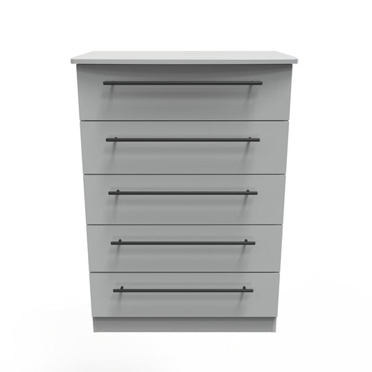 Beverley Tall Chest of Drawers Grey 5 Drawers 108cm