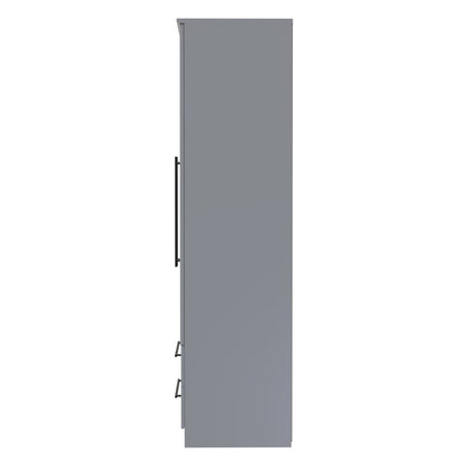 Beverley Tall Wardrobe Grey 2 Doors 2 Drawers 196cm