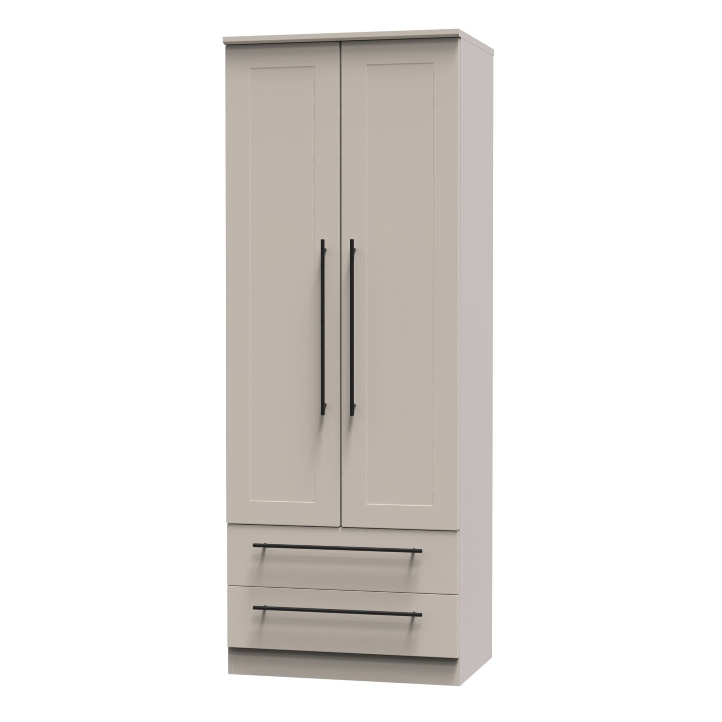 Beverley Tall Wardrobe Off-White 2 Doors 2 Drawers 196cm