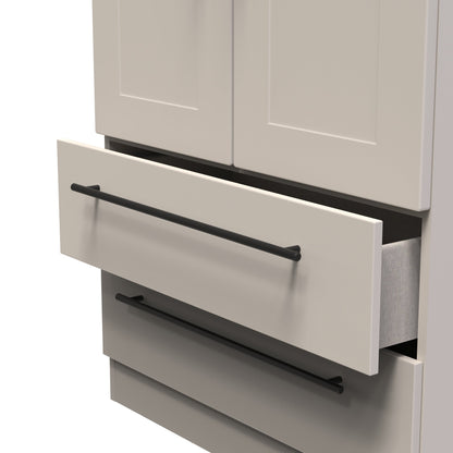 Beverley Tall Wardrobe Off-White 2 Doors 2 Drawers 196cm