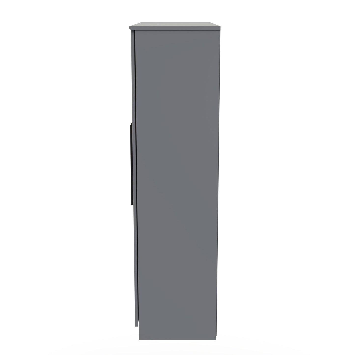 Beverley Tall Mirror Wardrobe Grey 4 Doors 1 Shelf 196cm