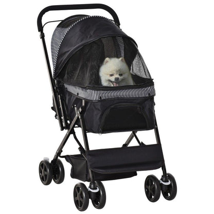 dog stroller uk PawHut Pet Stroller Pushchair Foldable Travel Dog Cat Carriage w/ Reve – Cherry Lane