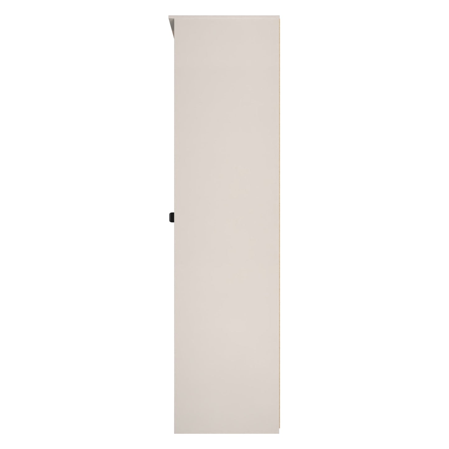 Bora Tall Wardrobe Oak & Off-White 2 Doors 6 Shelves 1 Drawer 196cm