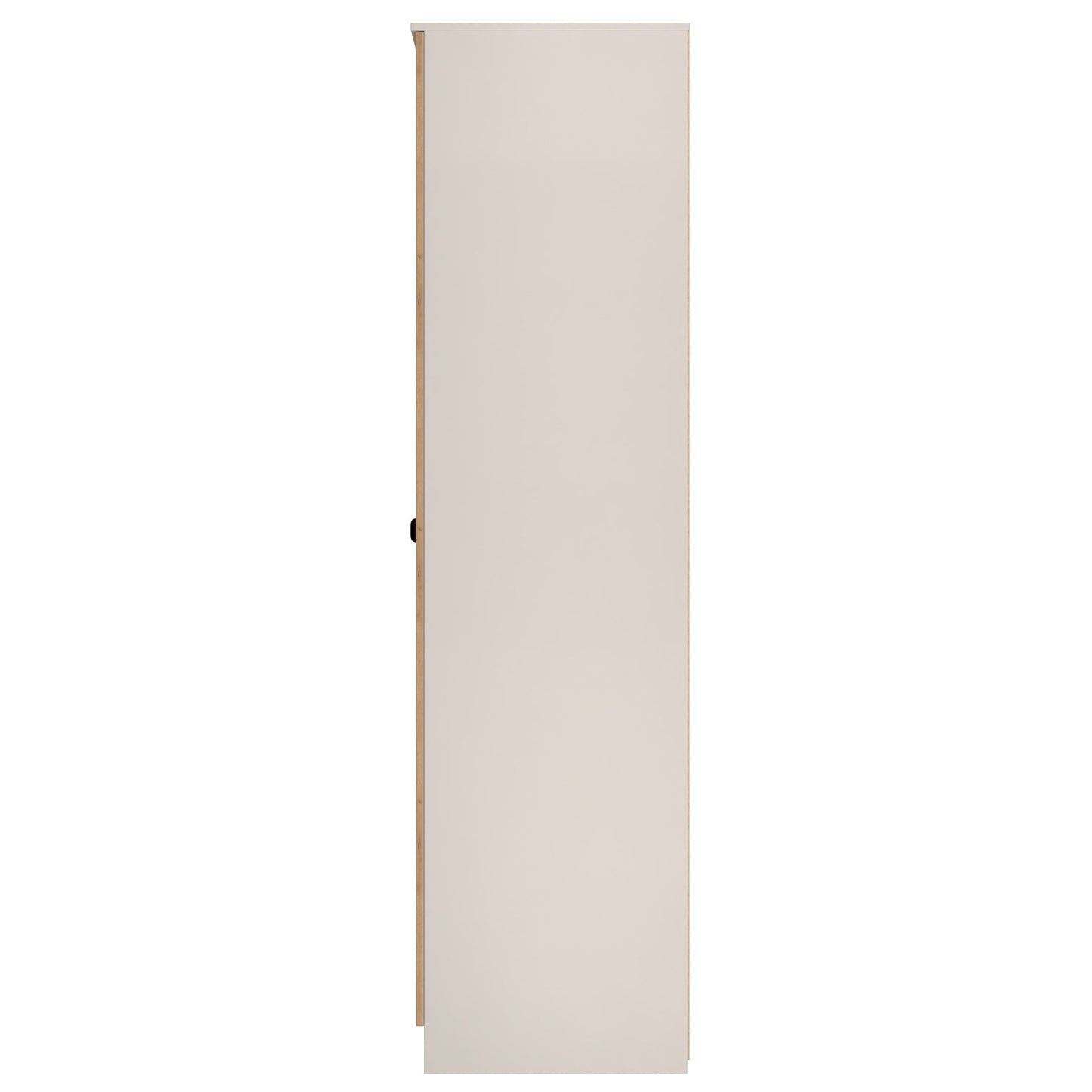 Bora Tall Wardrobe Oak & Off-White 3 Doors 6 Shelves 196cm