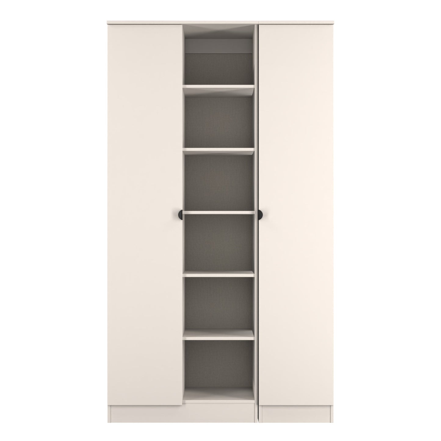 Bora Tall Wardrobe Off-White 3 Doors 6 Shelves 196cm