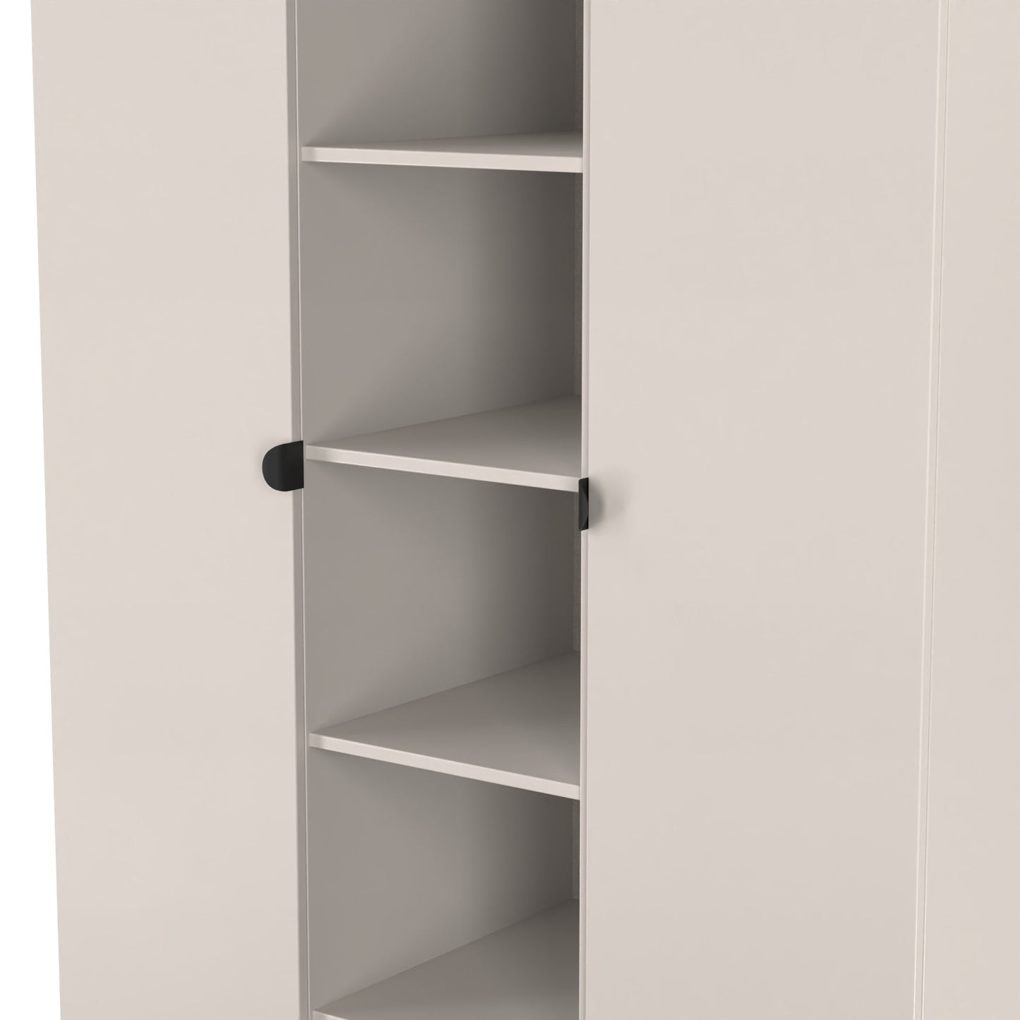 Bora Tall Wardrobe Off-White 3 Doors 6 Shelves 196cm