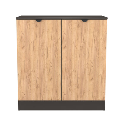 Bora Cabinet Oak & Dark Grey 2 Doors 1 Shelf 79cm