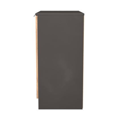 Bora Cabinet Oak & Dark Grey 2 Doors 1 Shelf 79cm