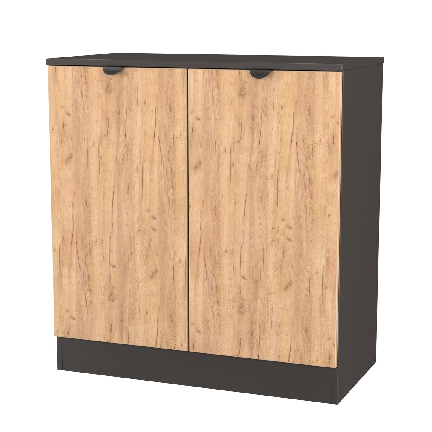 Bora Cabinet Oak & Dark Grey 2 Doors 1 Shelf 79cm