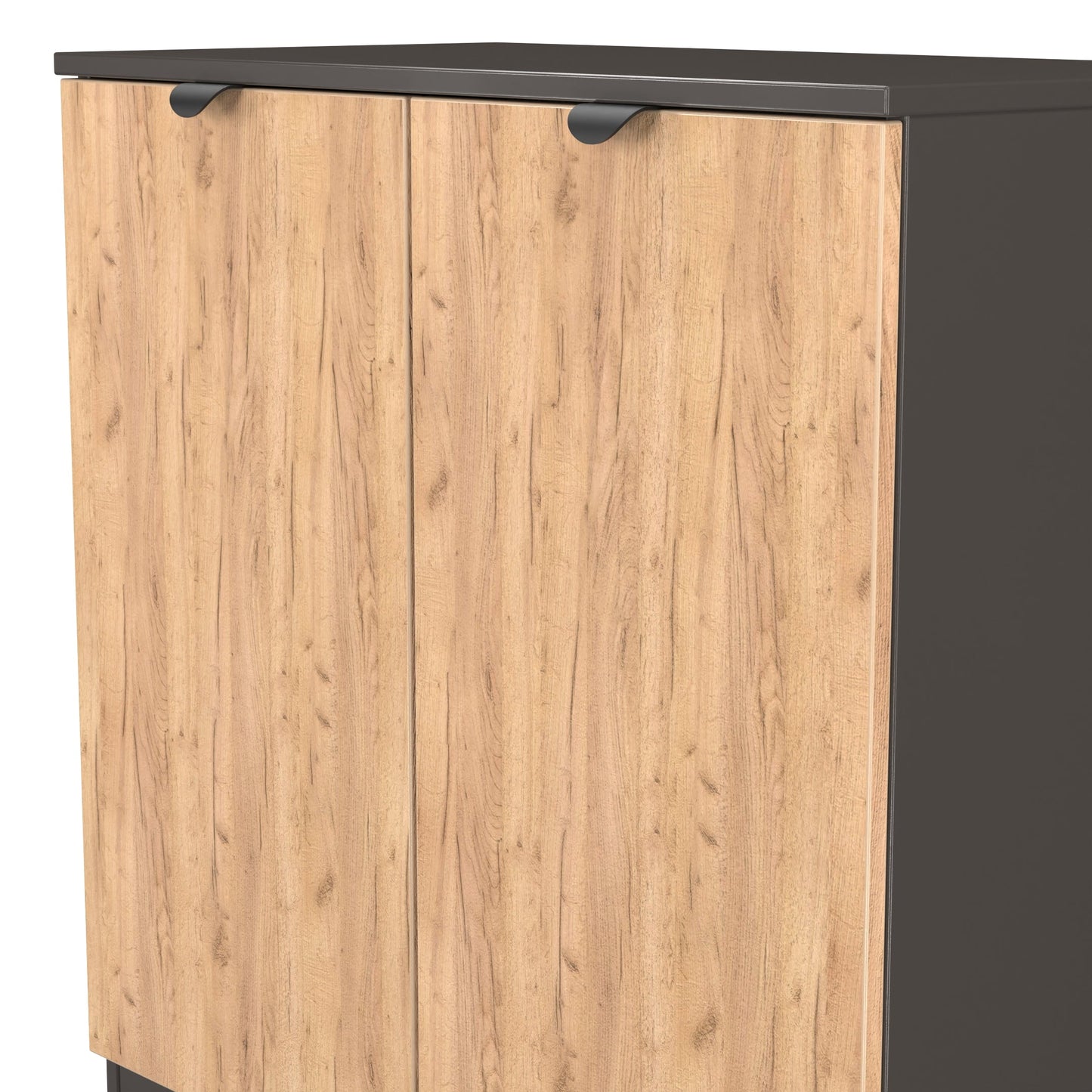 Bora Cabinet Oak & Dark Grey 2 Doors 1 Shelf 79cm