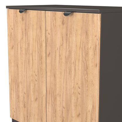 Bora Cabinet Oak & Dark Grey 2 Doors 1 Shelf 79cm