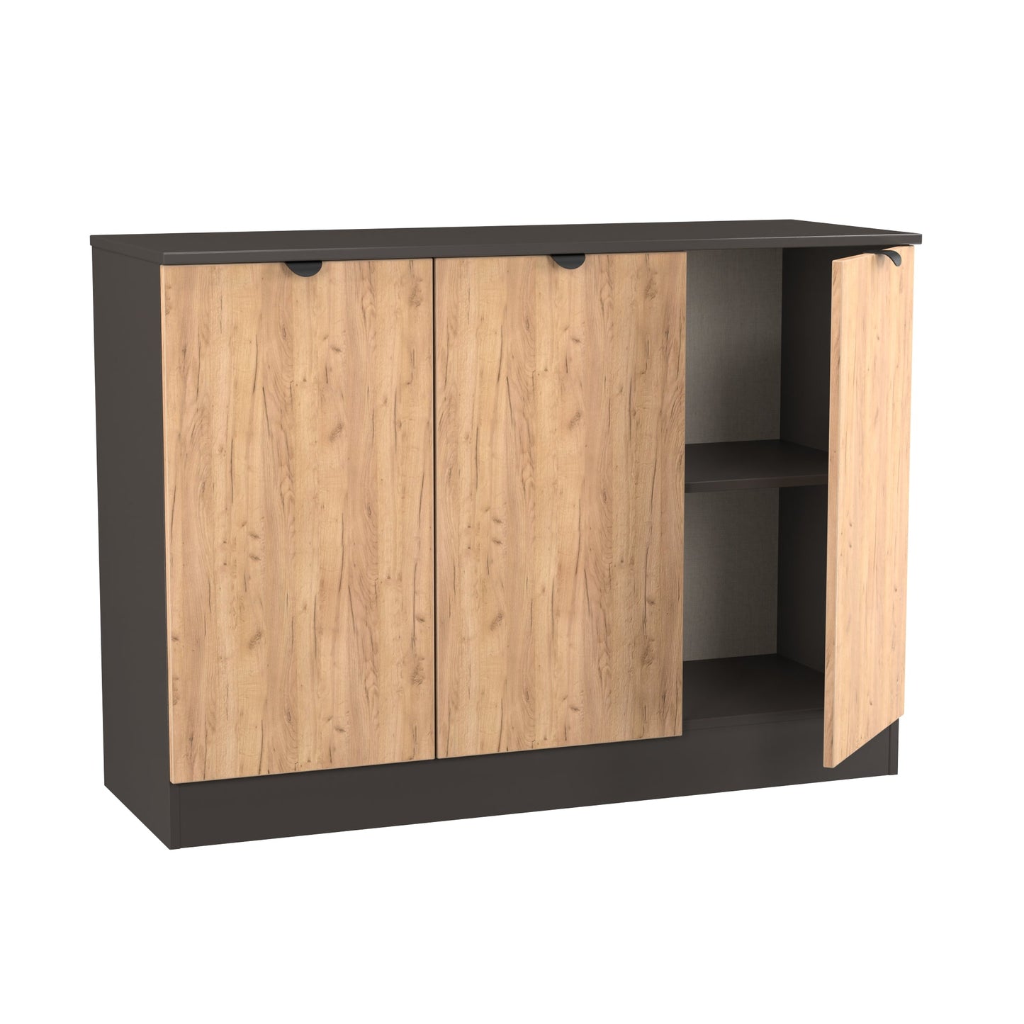 Bora Large Sideboard Gold & Dark Grey 3 Doors 1 Shelf 110cm