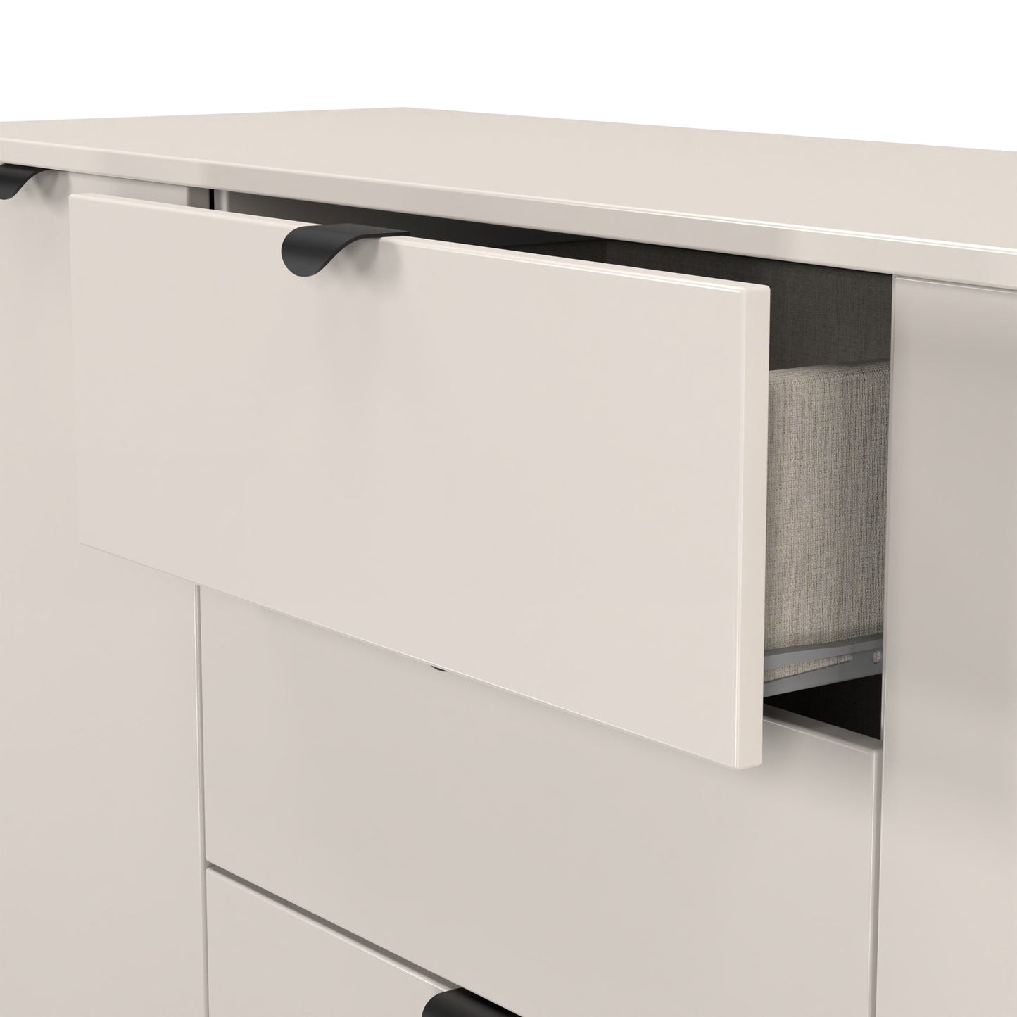 Bora Large Sideboard Off-White 2 Doors 2 Shelves 3 Drawers 126cm