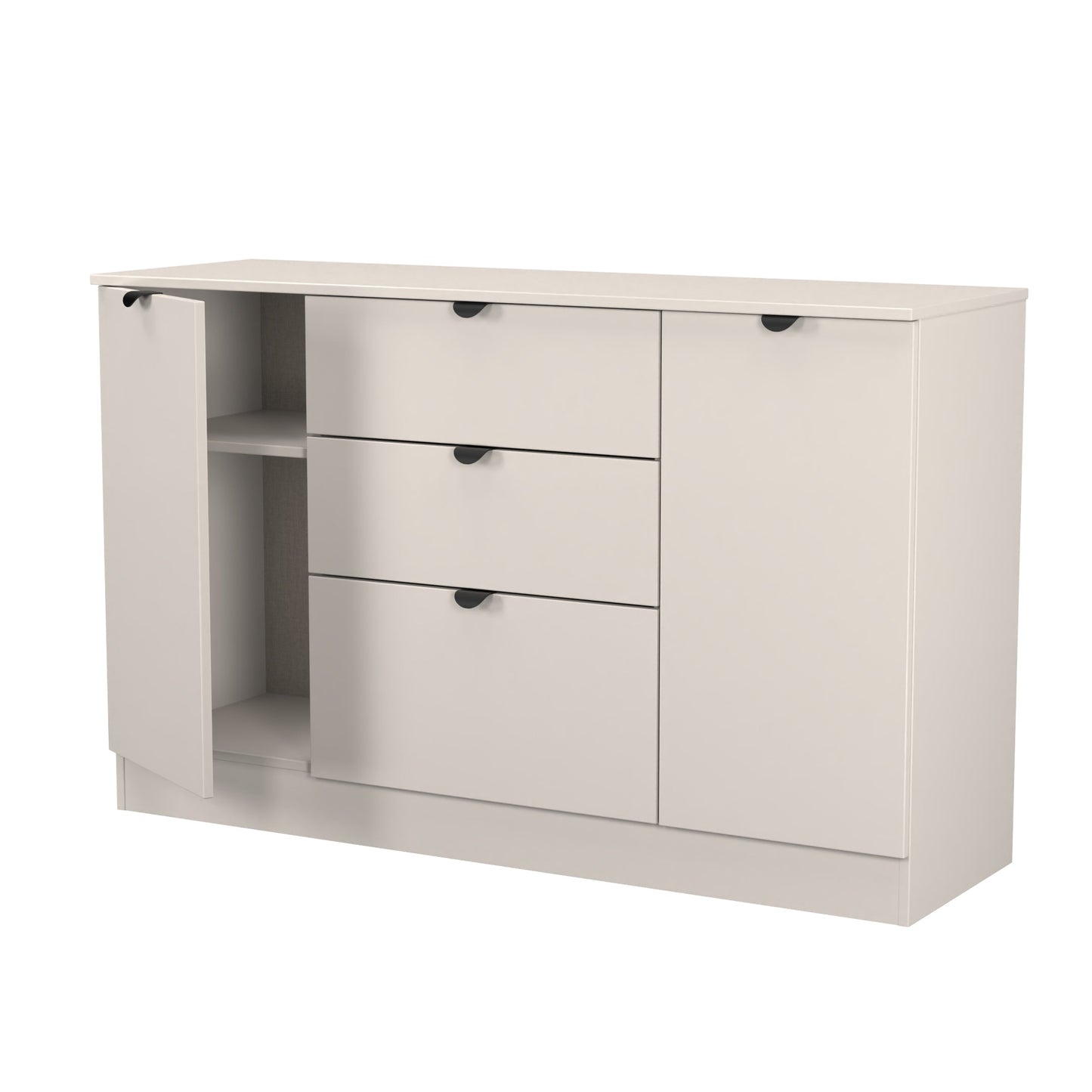 Bora Large Sideboard Off-White 2 Doors 2 Shelves 3 Drawers 126cm