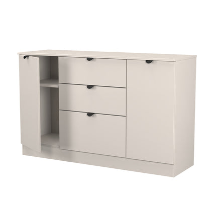 Bora Large Sideboard Off-White 2 Doors 2 Shelves 3 Drawers 126cm