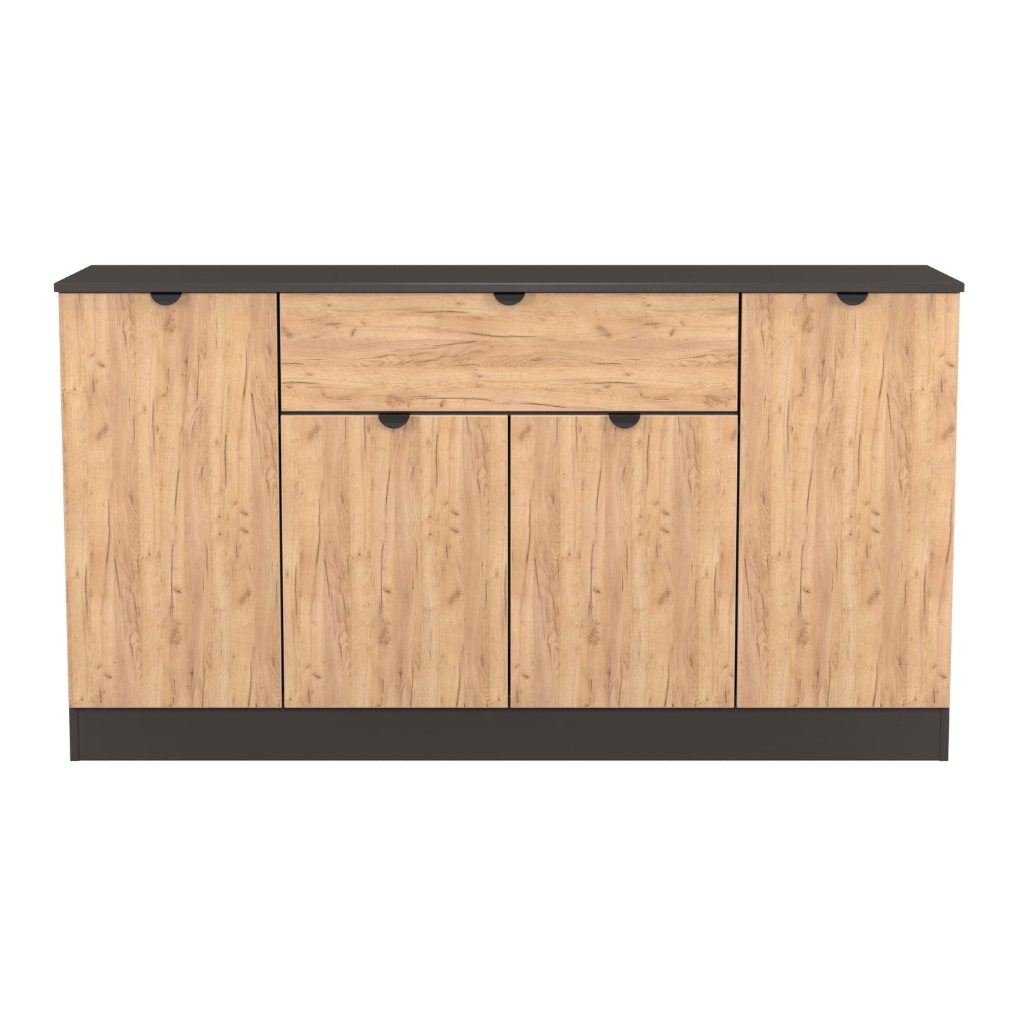 Bora Large Sideboard Gold & Dark Grey 4 Doors 2 Shelves 1 Drawer 144cm