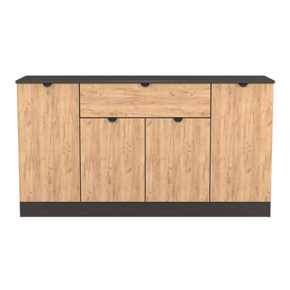Bora Large Sideboard Gold & Dark Grey 4 Doors 2 Shelves 1 Drawer 144cm