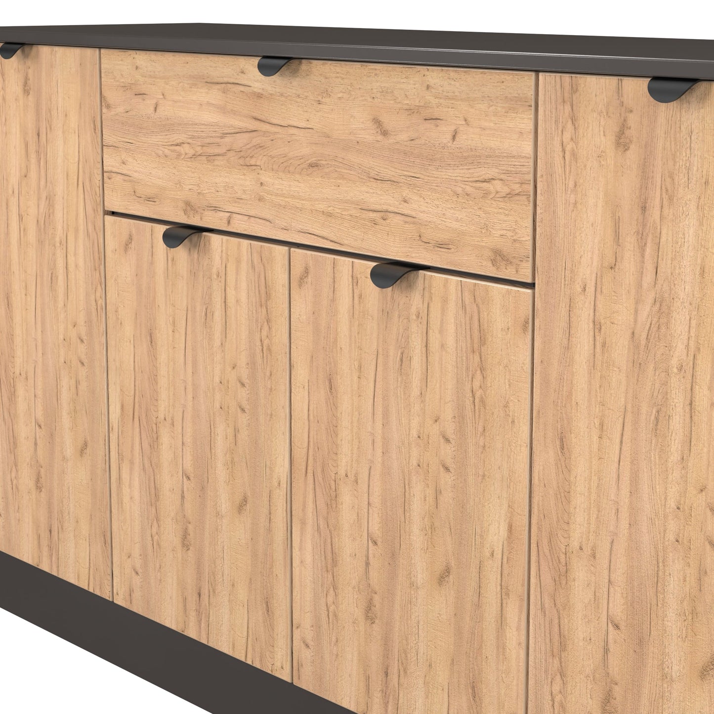 Bora Large Sideboard Gold & Dark Grey 4 Doors 2 Shelves 1 Drawer 144cm