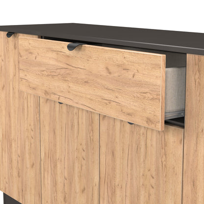 Bora Large Sideboard Gold & Dark Grey 4 Doors 2 Shelves 1 Drawer 144cm