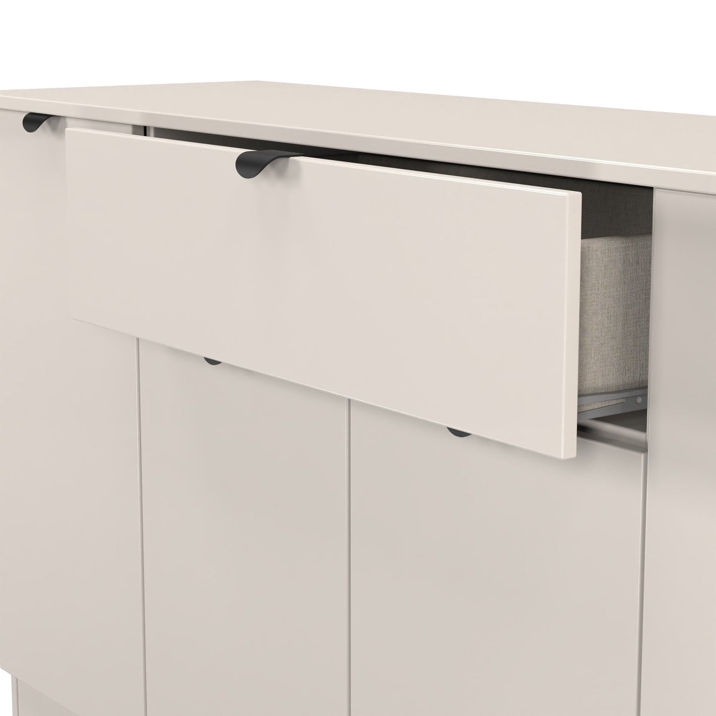 Bora Large Sideboard Off-White 4 Doors 2 Shelves 1 Drawer 144cm