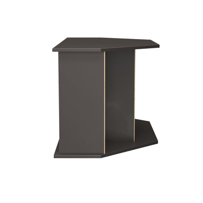 Bora Corner Corner TV Unit Gold & Dark Grey 4 Shelves 1 Drawer 110cm