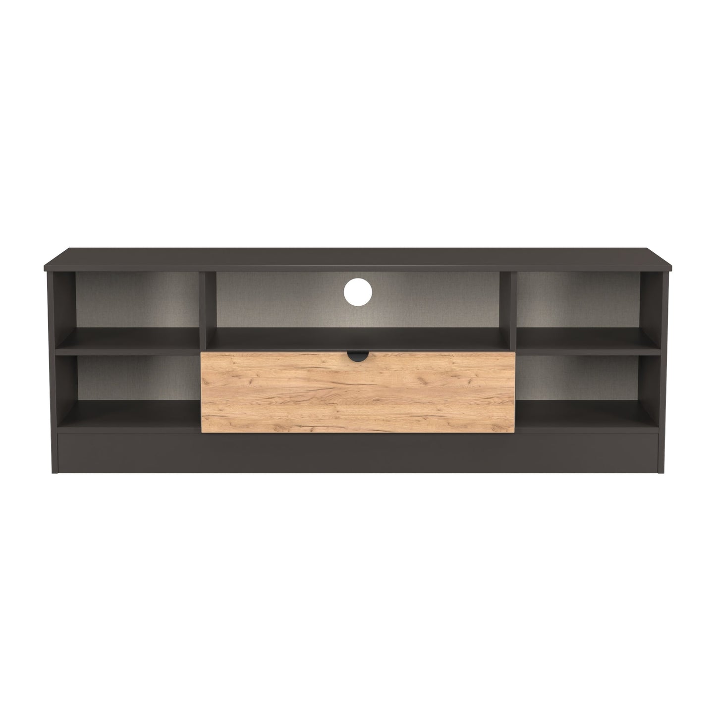 Bora TV Unit Gold & Dark Grey 5 Shelves 1 Drawer 144cm