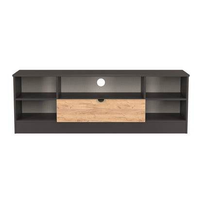 Bora TV Unit Gold & Dark Grey 5 Shelves 1 Drawer 144cm