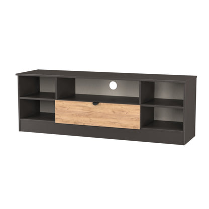 Bora TV Unit Gold & Dark Grey 5 Shelves 1 Drawer 144cm