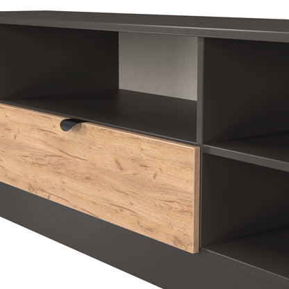 Bora TV Unit Gold & Dark Grey 5 Shelves 1 Drawer 144cm