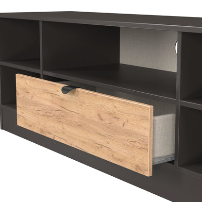 Bora TV Unit Gold & Dark Grey 5 Shelves 1 Drawer 144cm