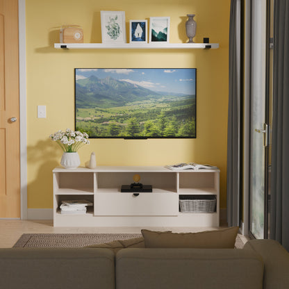 Bora TV Unit Off-White 5 Shelves 1 Drawer 144cm