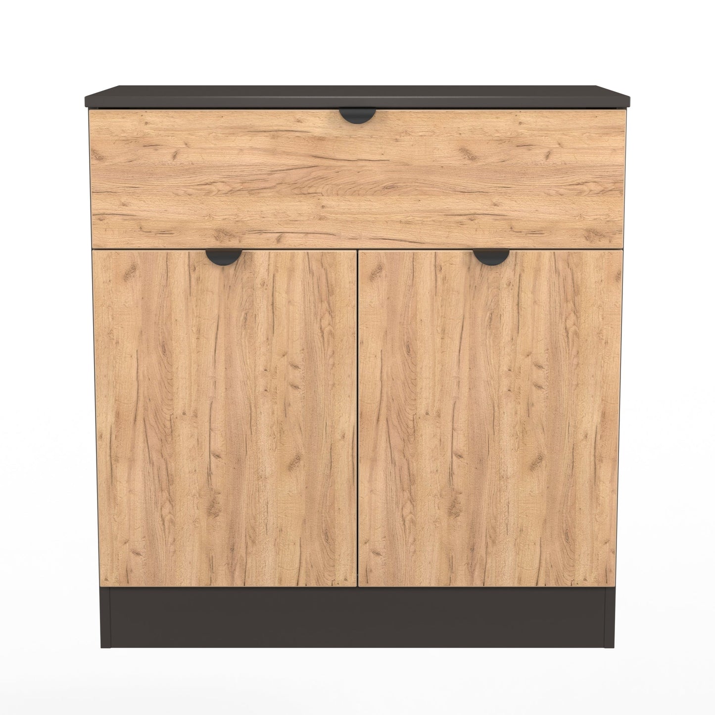 Bora Sideboard Oak & Dark Grey 2 Doors 1 Drawer 79cm