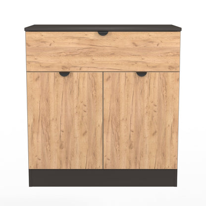 Bora Sideboard Oak & Dark Grey 2 Doors 1 Drawer 79cm