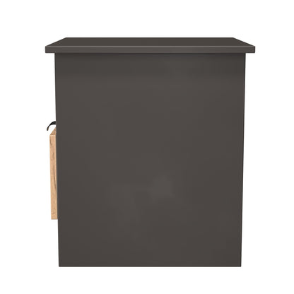 Bora Side Table Gold & Dark Grey 1 Shelf 1 Drawer 50cm