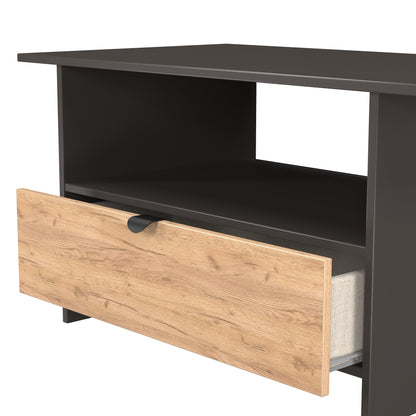 Bora Coffee Table Gold & Dark Grey 1 Shelf 1 Drawer 93cm