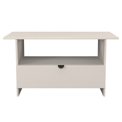 Bora Coffee Table Off-White 1 Shelf 1 Drawer 93cm