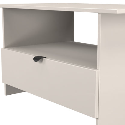 Bora Coffee Table Off-White 1 Shelf 1 Drawer 93cm