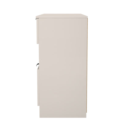Bora Large Chest of Drawers Off-White 2 Shelves 4 Drawers 110cm