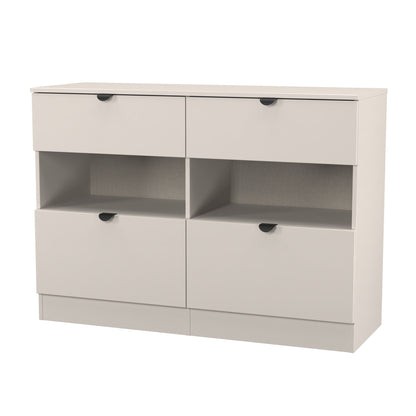 Bora Large Chest of Drawers Off-White 2 Shelves 4 Drawers 110cm